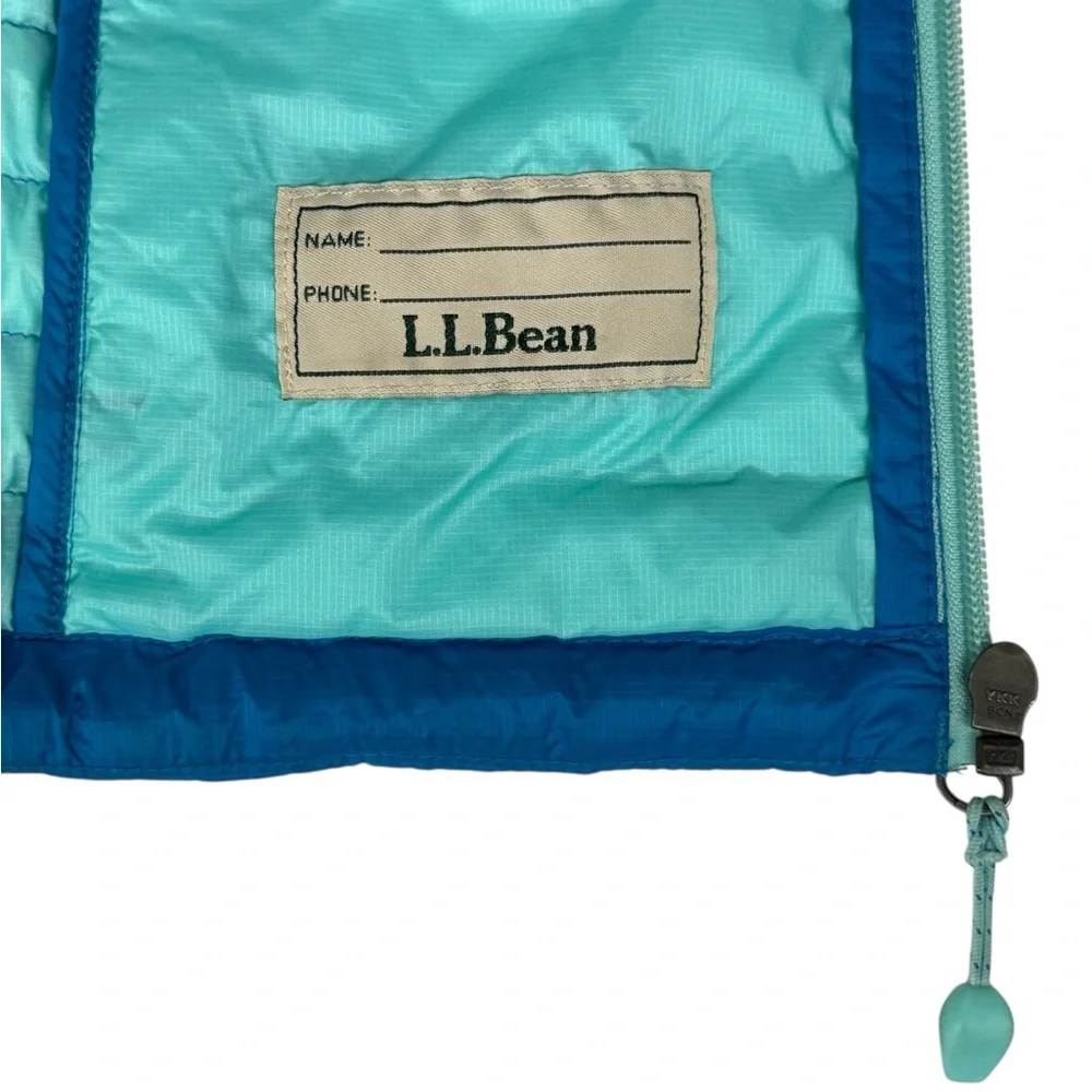 LL Bean Double Up Outer Wear Down Downtek 650 Blue Unisex Puffer Jacket 10-12